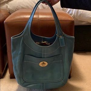 Leather coach hobo large sized